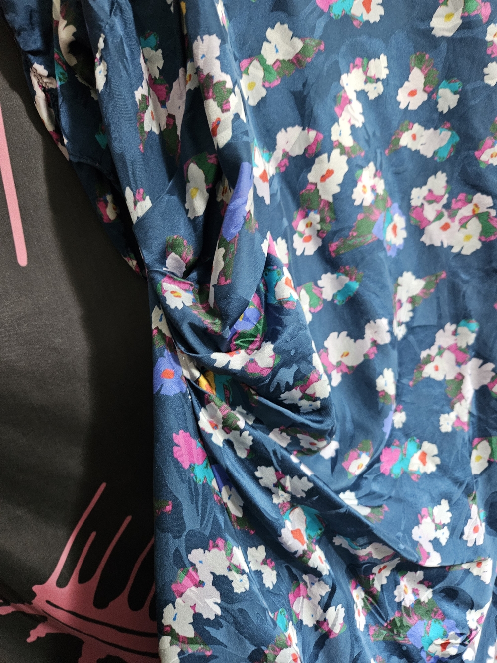 Tanya Taylor Silk Navy Floral Shift Dress - Picture 3 of 13